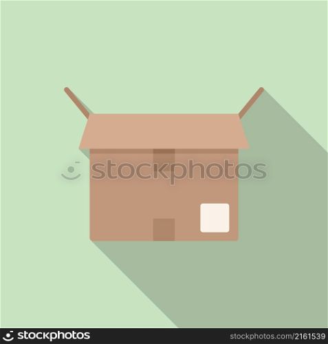 Stock box icon flat vector. Carton package. Delivery box. Stock box icon flat vector. Carton package