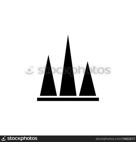 Stock Chart Peak. Flat Vector Icon illustration. Simple black symbol on white background. Stock Chart Peak sign design template for web and mobile UI element. Stock Chart Peak Flat Vector Icon