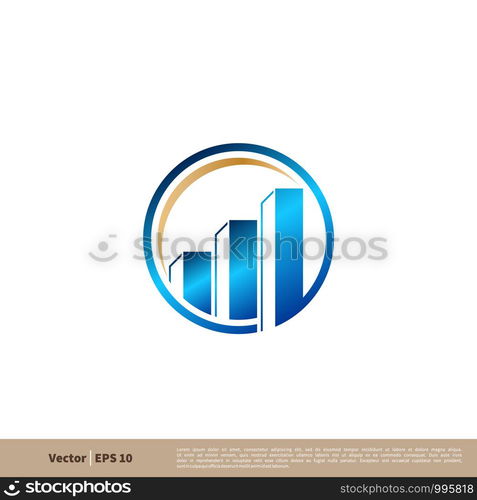 Stock Exchange, Diagram, Statistic Chart Icon. Finance, Accounting, Insurance Logo Vector Template Illustration Design. Vector EPS 10.