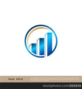 Stock Exchange, Diagram, Statistic Chart Icon. Finance, Accounting, Insurance Logo Vector Template Illustration Design. Vector EPS 10.