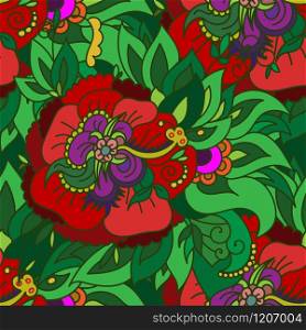 Stock Illustration Seamless Texture of Flowers Pattern