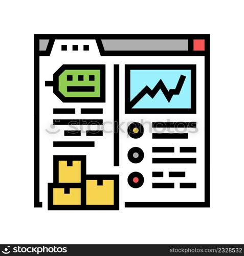 stock levels report color icon vector. stock levels report sign. isolated symbol illustration. stock levels report color icon vector illustration