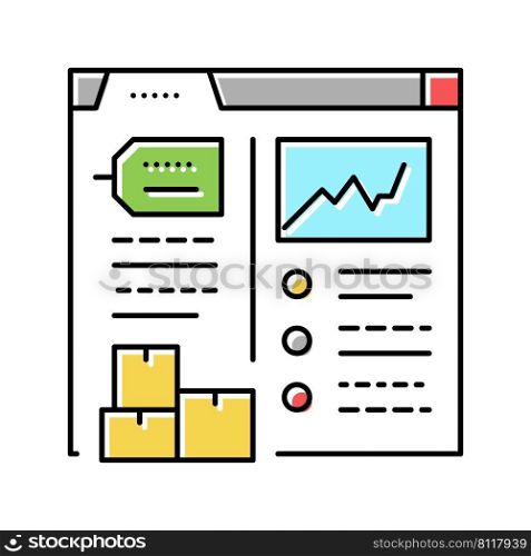 stock levels report color icon vector. stock levels report sign. isolated symbol illustration. stock levels report color icon vector illustration