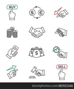 Stock line icons. Stock line icons. Thin line finance strategy and stock exchange signs. Vector illustration