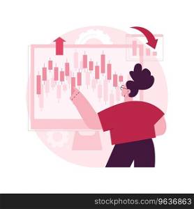 Stock market abstract concept vector illustration. Stock market index, global investment, stockbroking company, exchange rate data, brokerage, financial information, share buyer abstract metaphor.. Stock market abstract concept vector illustration.