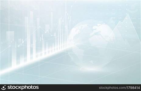 stock market, economic graph with diagrams, business and financial concepts and reports, abstract technology communication concept vector background