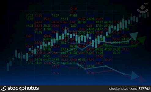 Stock market graph trading chart for business and financial concepts, vector illustration