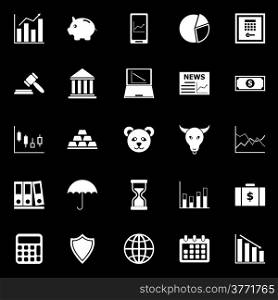Stock market icons on black background, stock vector