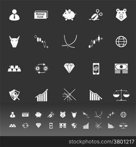 Stock market icons on gray background, stock vector