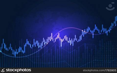 Stock market investment trading graph in graphic concept suitable for financial investment or Economic trends business idea. Vector design.