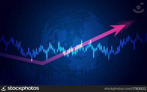 Stock market investment trading graph in graphic concept suitable for financial investment or Economic trends business idea. Vector design.