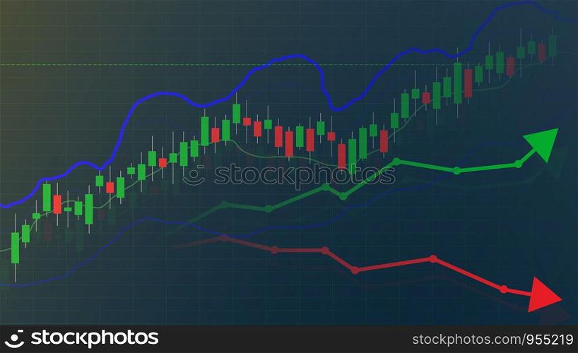 Stock market or forex trading graph and chart, market and financial investment concept background design, vector illustration