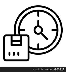 Stock time management icon outline vector. Digital inventory. Control product. Stock time management icon outline vector. Digital inventory