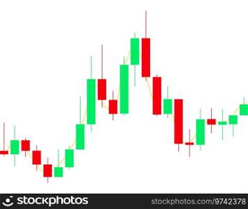 stock trading japanese candlesticks trading chart vector illustration isolated on white background