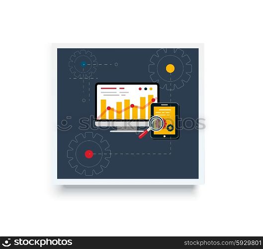 Stock trading poster flat style. Employment and achievement business, diagram and wealth, finance and dollar, trader and report marketing analyzing. Trade, stock market, stock exchange, stock broker