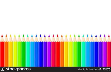 Stock vector background with color pencils on white