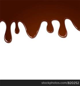 stock vector flowing melted chocolate isolated on white background