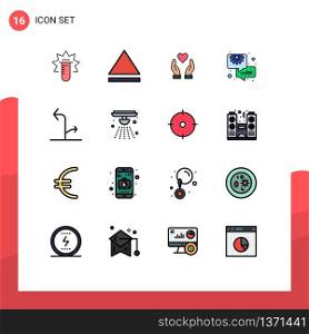 Stock Vector Icon Pack of 16 Line Signs and Symbols for alert, traffic, business, signs, arrows Editable Creative Vector Design Elements