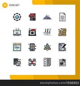 Stock Vector Icon Pack of 16 Line Signs and Symbols for analysis, finance, landscape, file, document Editable Creative Vector Design Elements