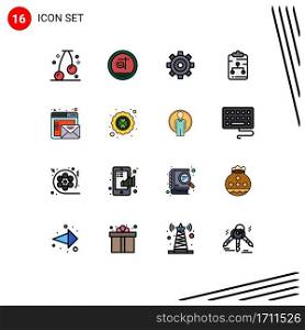 Stock Vector Icon Pack of 16 Line Signs and Symbols for browser, document, general, network, clipboard Editable Creative Vector Design Elements