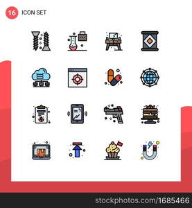 Stock Vector Icon Pack of 16 Line Signs and Symbols for computer, milk, science portfolio, condensed, table Editable Creative Vector Design Elements