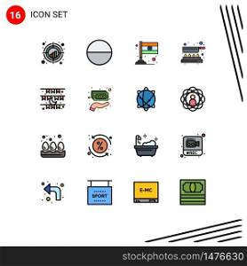 Stock Vector Icon Pack of 16 Line Signs and Symbols for decoration, flag, flag, moon, pan Editable Creative Vector Design Elements