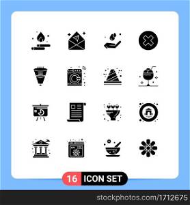 Stock Vector Icon Pack of 16 Line Signs and Symbols for filter, remove, earth day, multimedia, close Editable Vector Design Elements