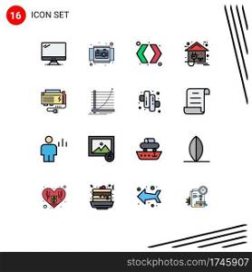 Stock Vector Icon Pack of 16 Line Signs and Symbols for home, energy, product, eco, left Editable Creative Vector Design Elements