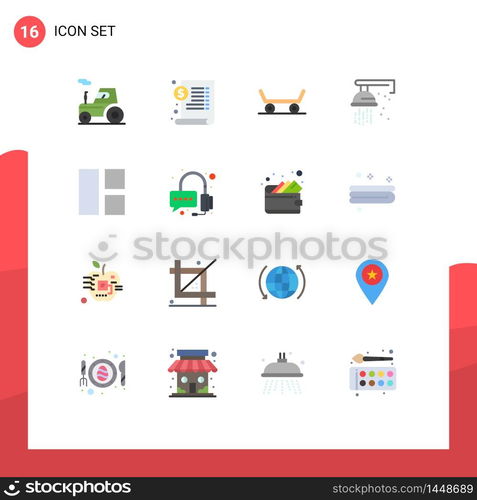 Stock Vector Icon Pack of 16 Line Signs and Symbols for layout, editing, skateboard, collage, plumbing Editable Pack of Creative Vector Design Elements