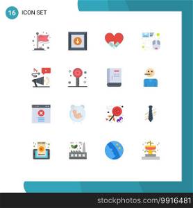 Stock Vector Icon Pack of 16 Line Signs and Symbols for marketing, advertising, like, mail, file Editable Pack of Creative Vector Design Elements
