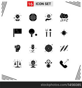 Stock Vector Icon Pack of 16 Line Signs and Symbols for outline, flag, neuro care, online storage, cloud storage Editable Vector Design Elements