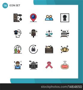 Stock Vector Icon Pack of 16 Line Signs and Symbols for personal data protection, safe, sign, lock, twitter Editable Creative Vector Design Elements