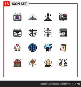 Stock Vector Icon Pack of 16 Line Signs and Symbols for printer, internet, fireworks, magazine, catalogue Editable Creative Vector Design Elements