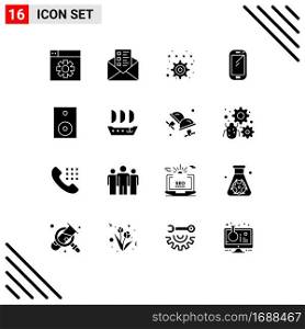 Stock Vector Icon Pack of 16 Line Signs and Symbols for products, devices, preference, samsung, mobile Editable Vector Design Elements
