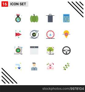 Stock Vector Icon Pack of 16 Line Signs and Symbols for right, arrow, been, education, calculator Editable Pack of Creative Vector Design Elements