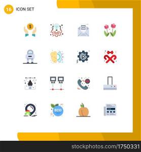 Stock Vector Icon Pack of 16 Line Signs and Symbols for rose, flower, project management, flora, gdpr Editable Pack of Creative Vector Design Elements