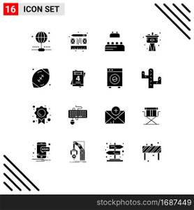 Stock Vector Icon Pack of 16 Line Signs and Symbols for rugby, football, lego, ball, system Editable Vector Design Elements