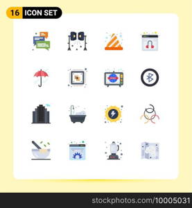 Stock Vector Icon Pack of 16 Line Signs and Symbols for service, web, studio lightning, chat, stop Editable Pack of Creative Vector Design Elements