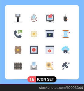 Stock Vector Icon Pack of 16 Line Signs and Symbols for shopping, internet, graph, click, pie Editable Pack of Creative Vector Design Elements