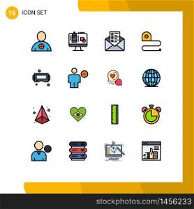 Stock Vector Icon Pack of 16 Line Signs and Symbols for smart, glasses, mail, device, scale Editable Creative Vector Design Elements