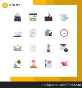 Stock Vector Icon Pack of 16 Line Signs and Symbols for tea, file, technology, document, creative Editable Pack of Creative Vector Design Elements