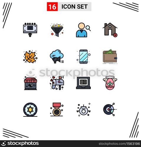 Stock Vector Icon Pack of 16 Line Signs and Symbols for thanksgiving, autumn, search, house, clear Editable Creative Vector Design Elements