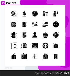 Stock Vector Icon Pack of 25 Line Signs and Symbols for assassin, recorder, basic, video, camera Editable Vector Design Elements