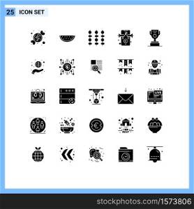 Stock Vector Icon Pack of 25 Line Signs and Symbols for award, job, grill, video, marketing Editable Vector Design Elements