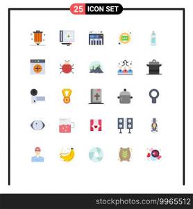 Stock Vector Icon Pack of 25 Line Signs and Symbols for bottle, sticker, drawing, new, sound Editable Vector Design Elements