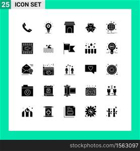 Stock Vector Icon Pack of 25 Line Signs and Symbols for business, physic, light, education, home Editable Vector Design Elements
