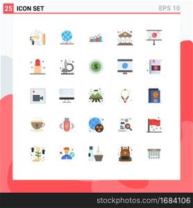 Stock Vector Icon Pack of 25 Line Signs and Symbols for business, progress, data, increase, flowchart Editable Vector Design Elements