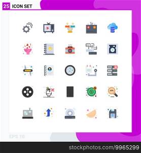 Stock Vector Icon Pack of 25 Line Signs and Symbols for cloud, electricity, connection, charging, battery Editable Vector Design Elements