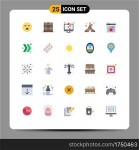 Stock Vector Icon Pack of 25 Line Signs and Symbols for code, canada, display, camp, love sign Editable Vector Design Elements
