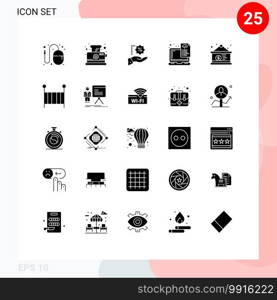 Stock Vector Icon Pack of 25 Line Signs and Symbols for coding, files, breakfast, document, shopping Editable Vector Design Elements